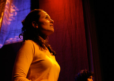 Nora el Samahy in Betty Shamieh's Tamam, when it was restaged for ReOrient 2009 to celebrate the 10th anniversary of the festival. Photo by Gohar Barseghyan.